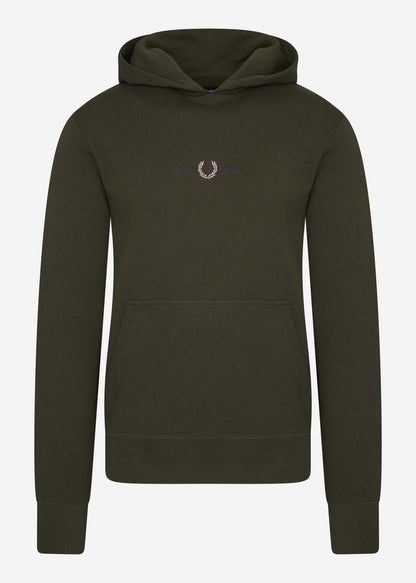 Fred Perry Hoodies  Embroidered hooded sweatshirt - hunting green 