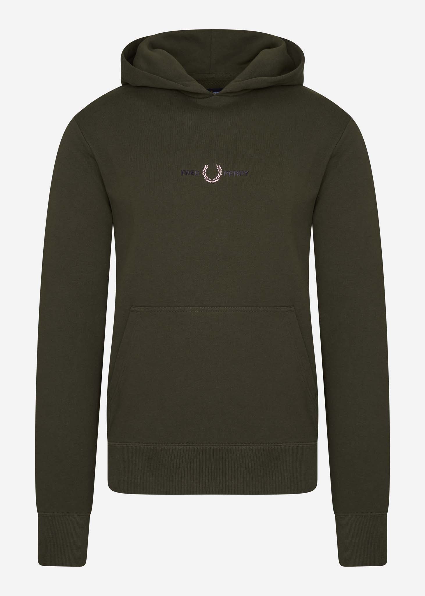 Fred Perry Hoodies  Embroidered hooded sweatshirt - hunting green 