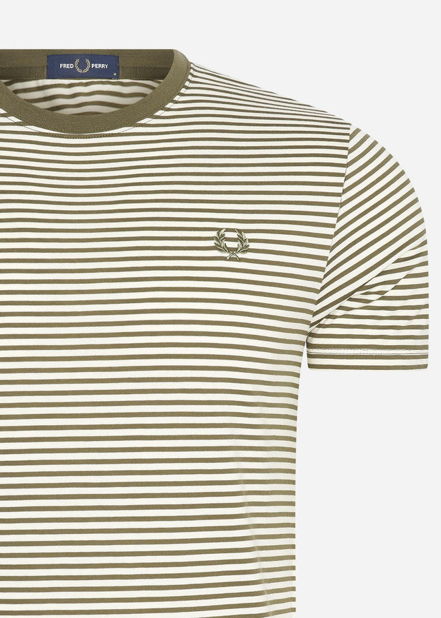 Fred Perry T-Shirts  Two colour stripe t-shirt - military green 