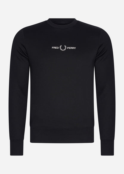 Fred Perry Truien  Embroidered sweatshirt - black 