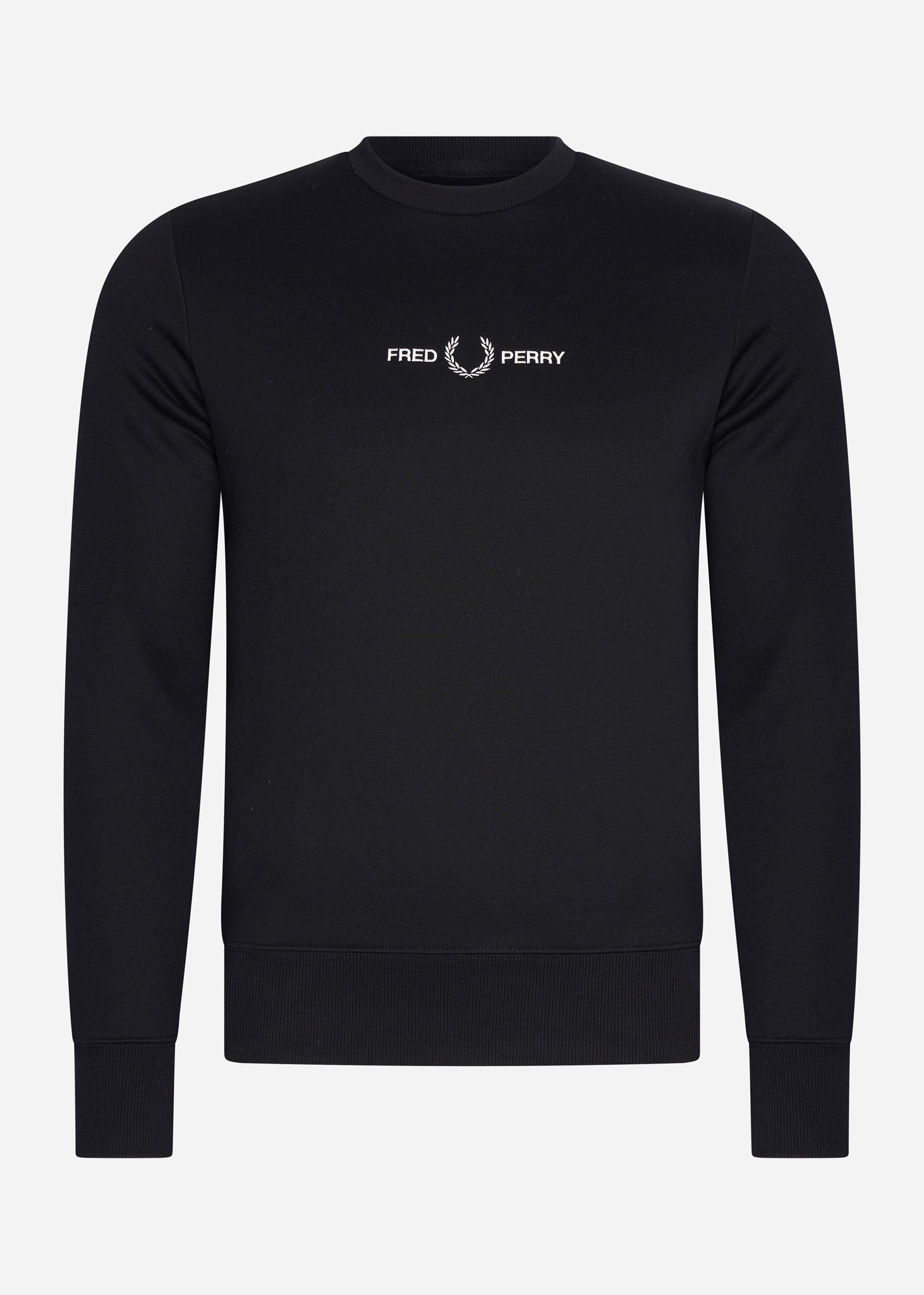 Fred Perry Truien  Embroidered sweatshirt - black 