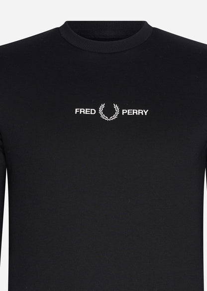 Fred Perry Truien  Embroidered sweatshirt - black 