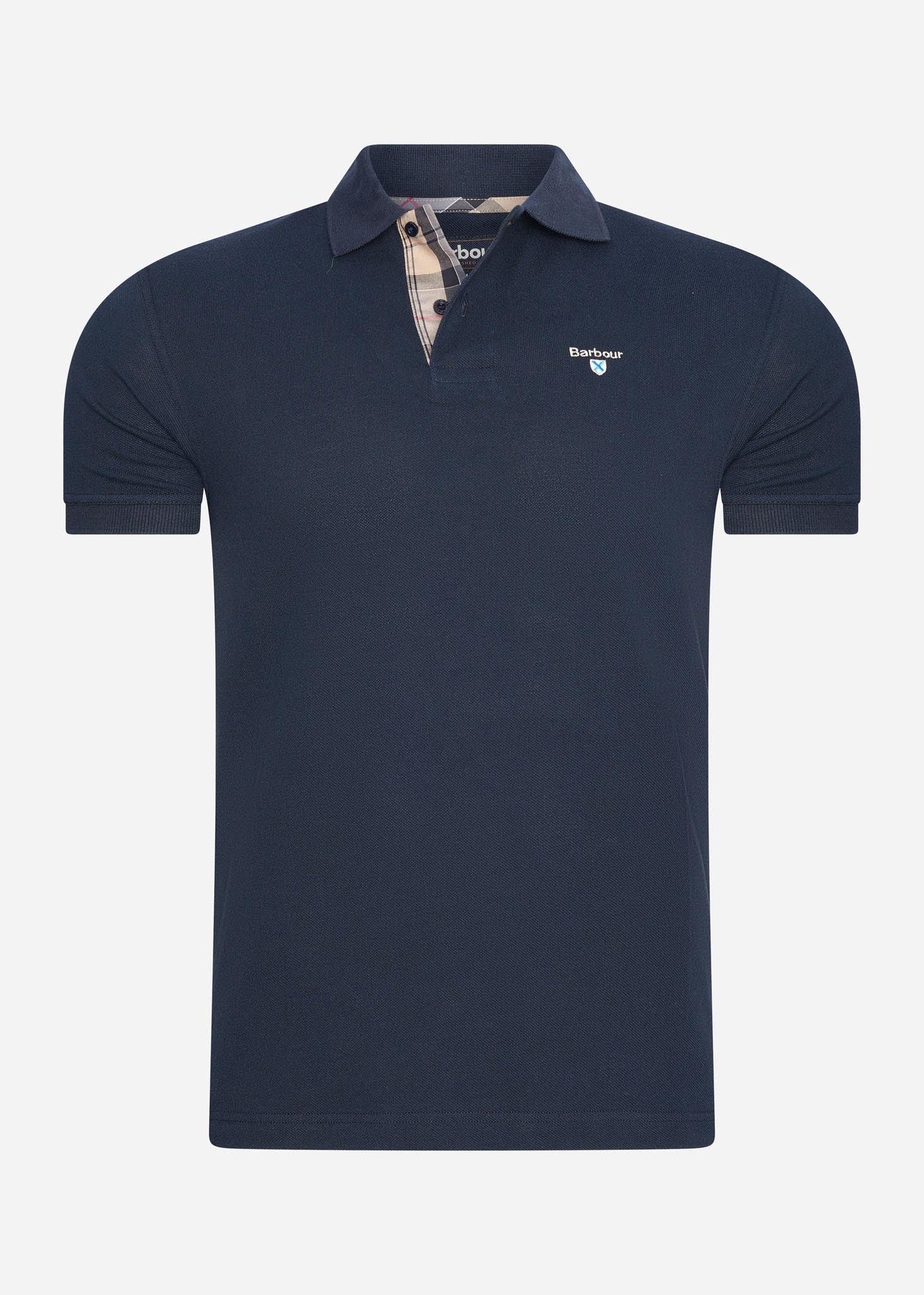 Barbour Polo's  Barbour tartan pique polo - new navy 