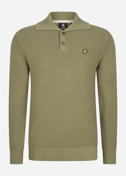 Lyle & Scott Truien  Chunky rib button neck - seaweed 