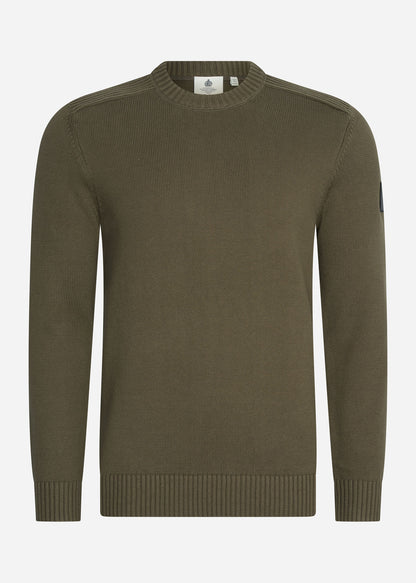 Lyle & Scott Truien  Shoulder detail crew neck knit jumper - olive 