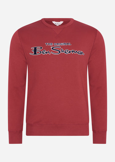 Ben Sherman Truien  Signature logo sweat - red 