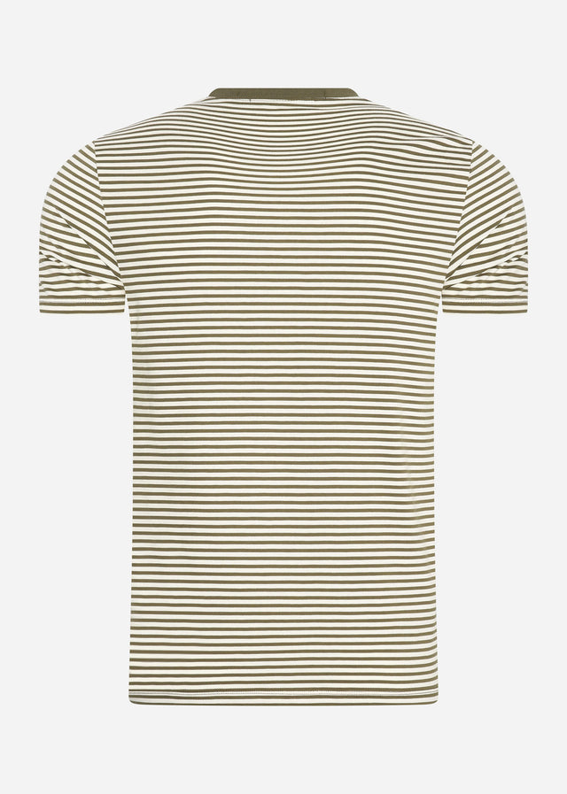 Fred Perry T-Shirts  Two colour stripe t-shirt - military green 