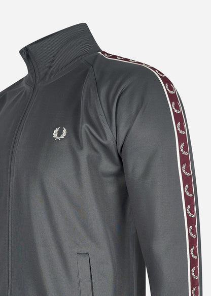 Fred Perry Vesten Seasonal taped track jacket - gunmetal oxblood