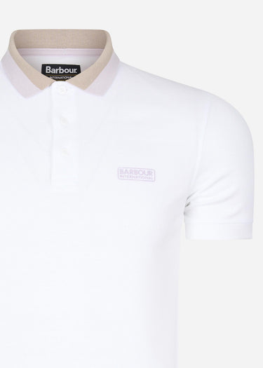 Barbour International Polo's  Ampere polo - white paloma thistle 