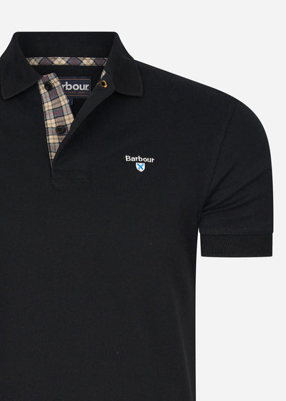 Barbour Polo's  Tartan pique polo - black stone 