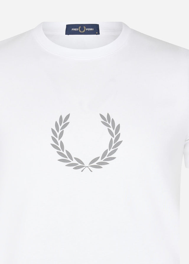 Fred Perry T-Shirts  Reflective laurel wreath t-shirt - white 
