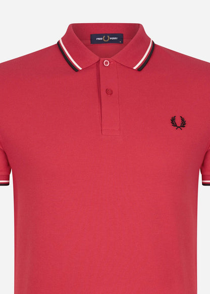 Fred Perry Polo's  Twin tipped fred perry shirt - washed red snow white black 