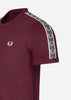 Fred Perry T-shirts  Contrast tape ringer t-shirt - oxblood gunmetal 