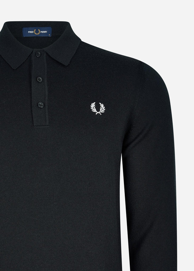 Fred Perry Langarm Polos  Classic knitted shirt ls - black 