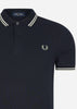 Fred Perry Polo's  Twin tipped fred perry shirt - navy snow white seagrass 