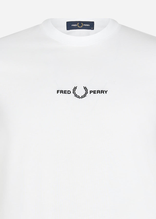 Fred Perry T-Shirts  Embroidered t-shirt - white 