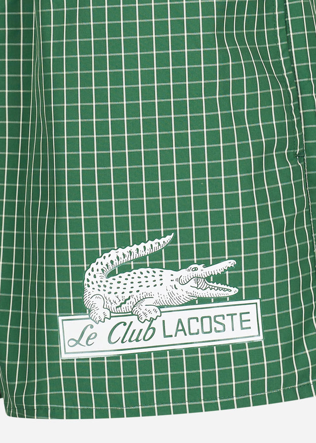 Lacoste Badeshorts  Checkered swimming trunks - green lapland 