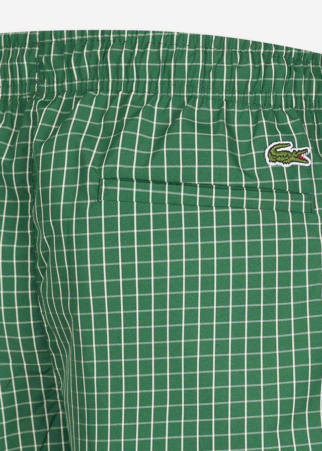 Lacoste Badeshorts  Checkered swimming trunks - green lapland 