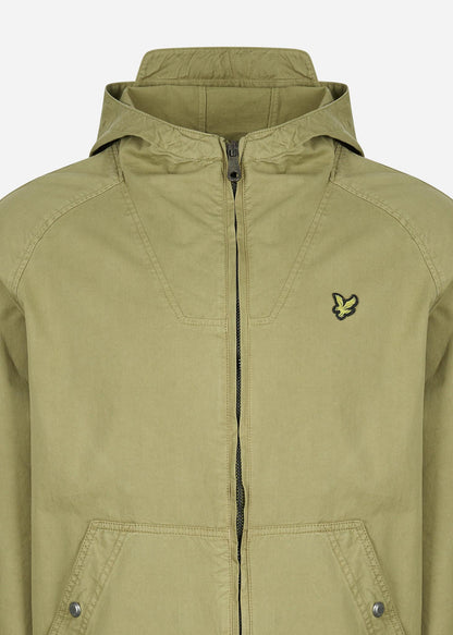 Lyle & Scott Jassen  Garment dyed zip through jacket - seaweed 