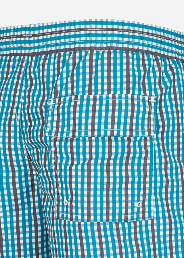 Lyle & Scott Badeshorts  Gingham swim shorts - barrack blue 