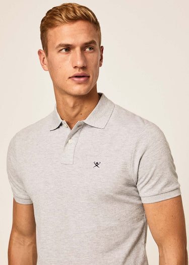 Hackett London Polo's  Cotton pique polo shirt - light grey marl 