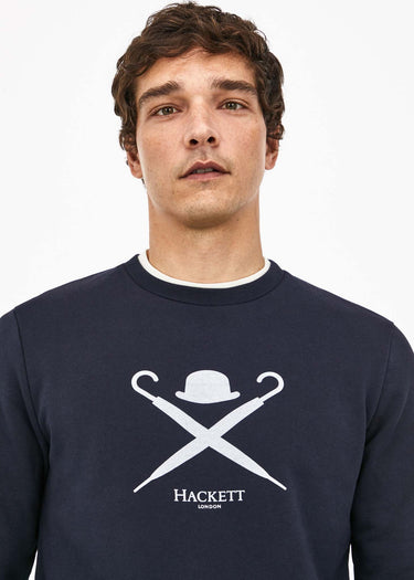 Hackett London Truien  Logo sweatshirt - navy 