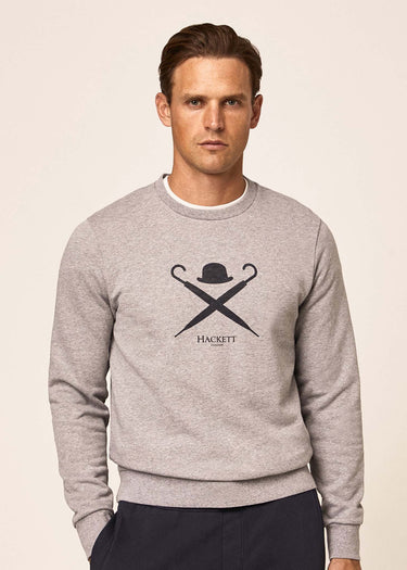 Hackett London Truien  Logo sweatshirt - light grey marl 