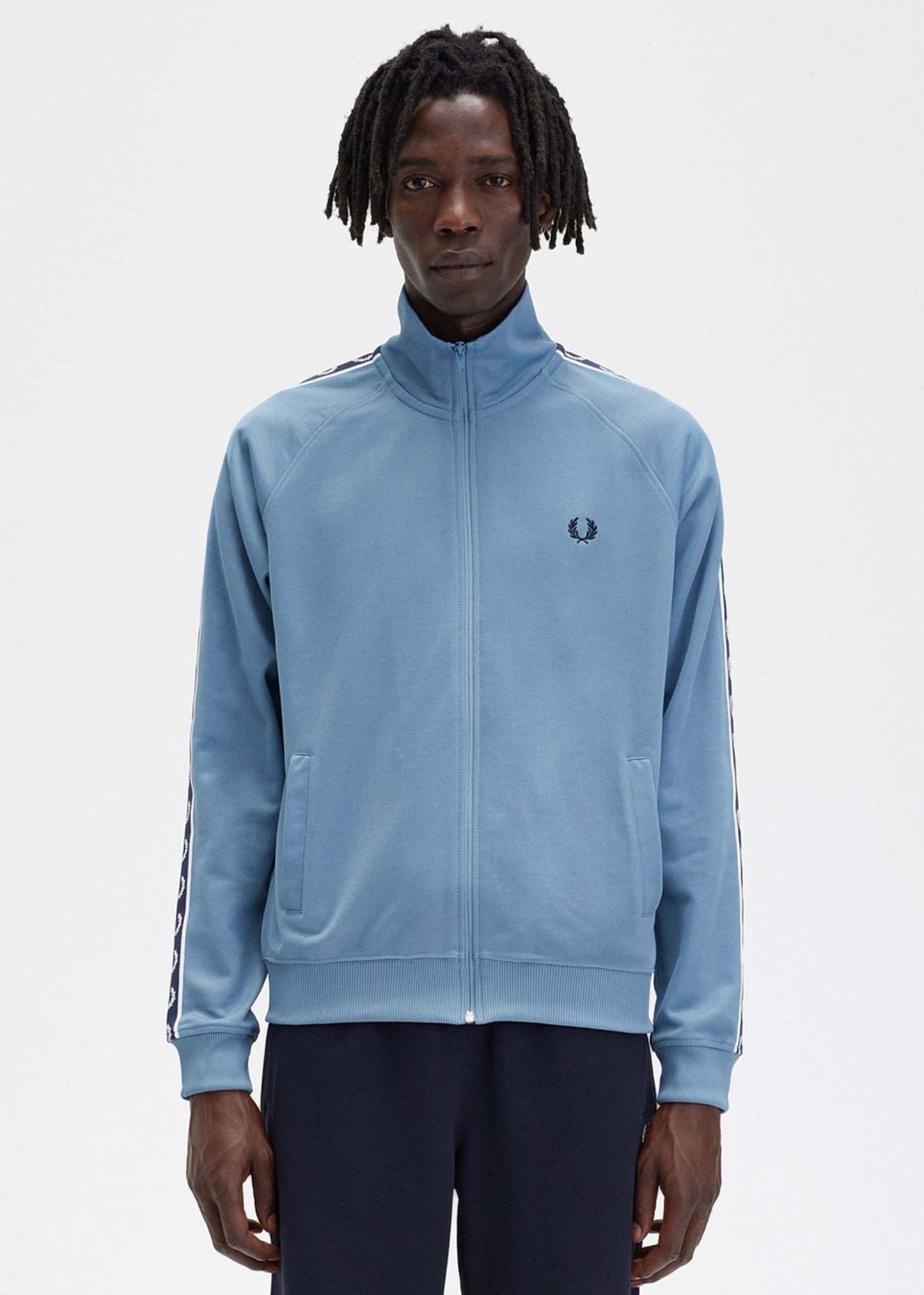 Fred Perry Vesten  Contrast tape track jacket - ash blue navy 