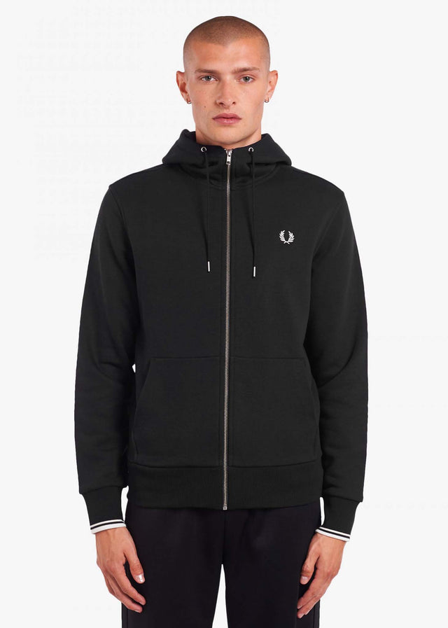Fred Perry Sweatjacken  Hooded aw zip through sweatshirt - black 