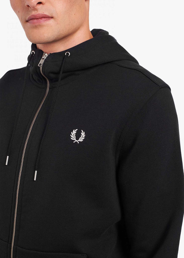 Fred Perry Sweatjacken  Hooded aw zip through sweatshirt - black 