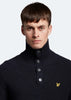 Lyle & Scott Truien  Chunky rib button neck - dark navy 