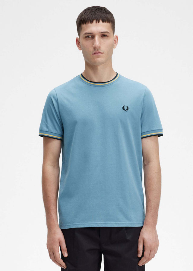 Fred Perry T-Shirts  Twin tipped t-shirt - ash blue 