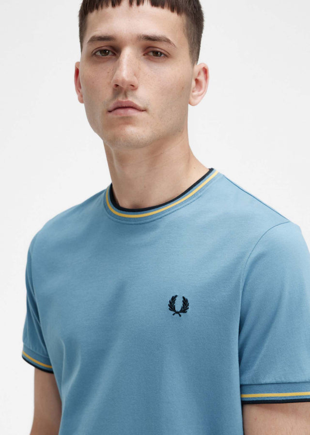 Fred Perry T-Shirts  Twin tipped t-shirt - ash blue 