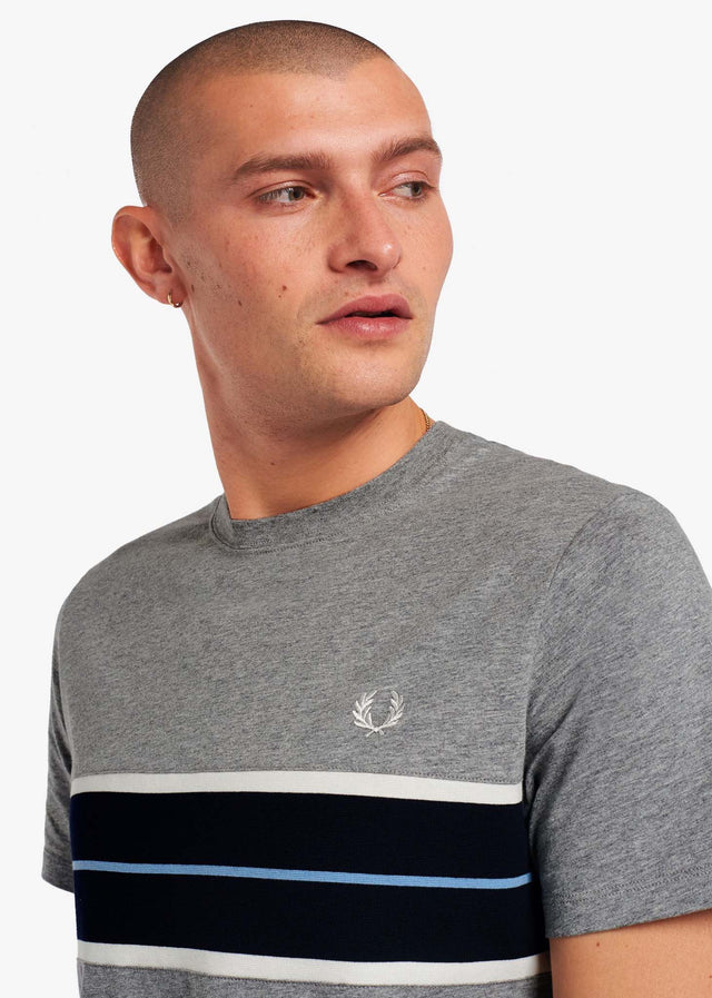 Fred Perry T-Shirts  Tramline panel t-shirt - steel marl 