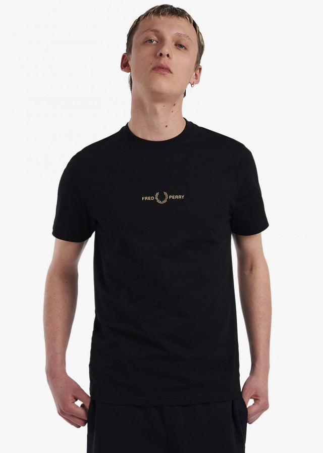 Fred Perry T-Shirts  Embroidered t-shirt - black 