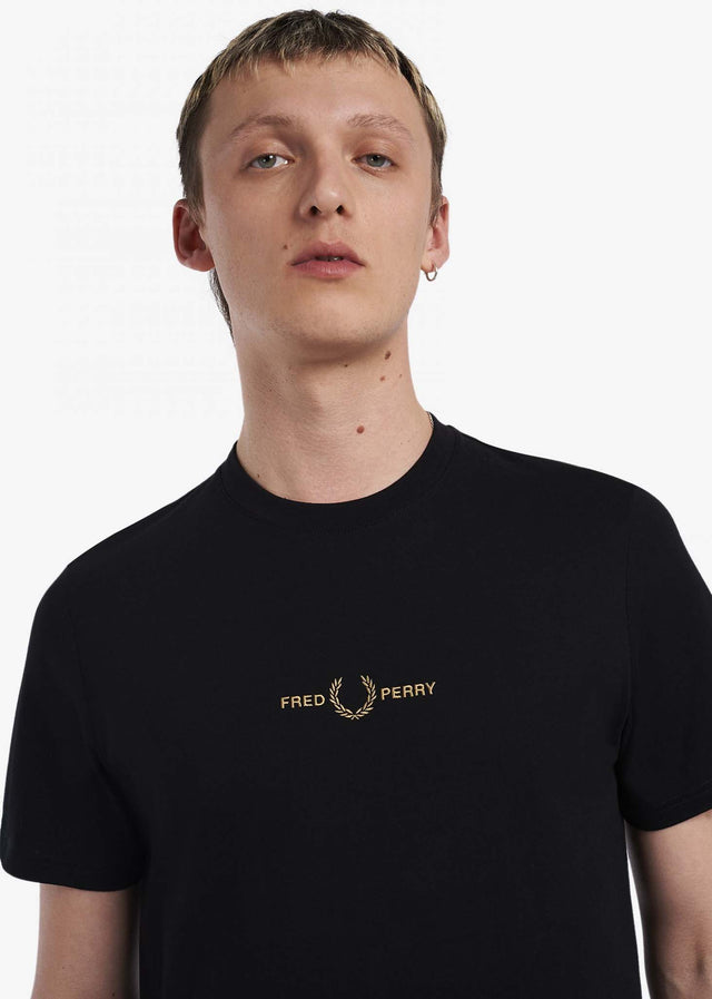 Fred Perry T-Shirts  Embroidered t-shirt - black 