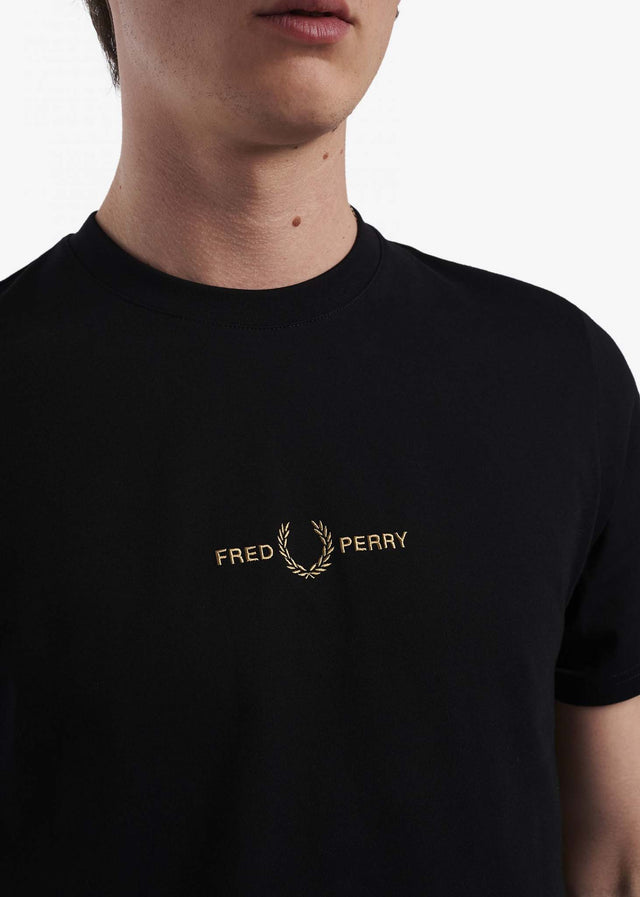 Fred Perry T-Shirts  Embroidered t-shirt - black 