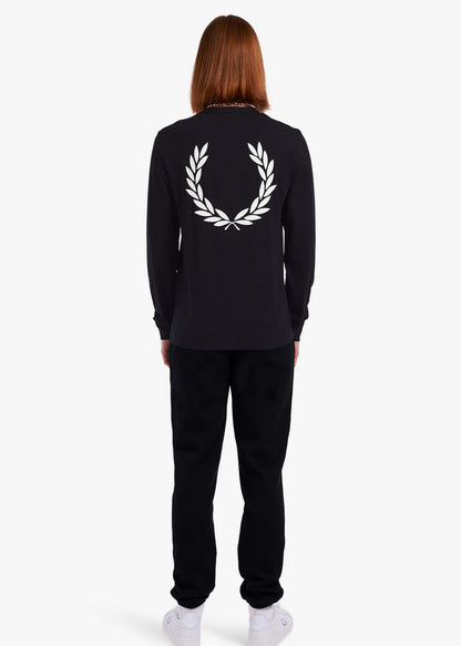 Fred Perry Longsleeve Tees  Graphic branding ls t-shirt - black 