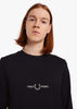 Fred Perry Longsleeve Tees  Graphic branding ls t-shirt - black 