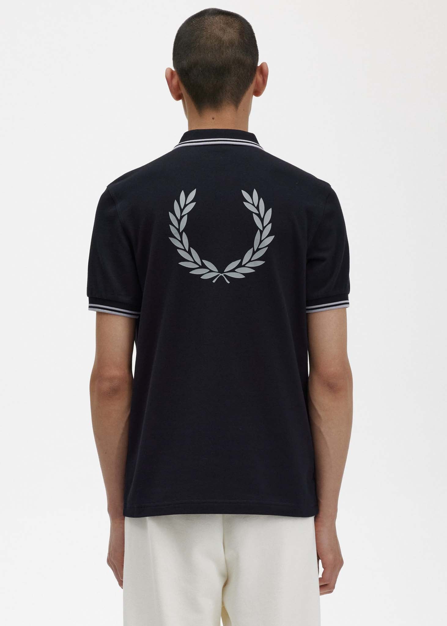 Fred Perry Polo's  Back graphic polo shirt - black 