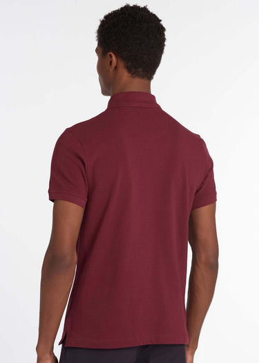 Barbour Polo's  Barbour tartan pique polo - ruby 