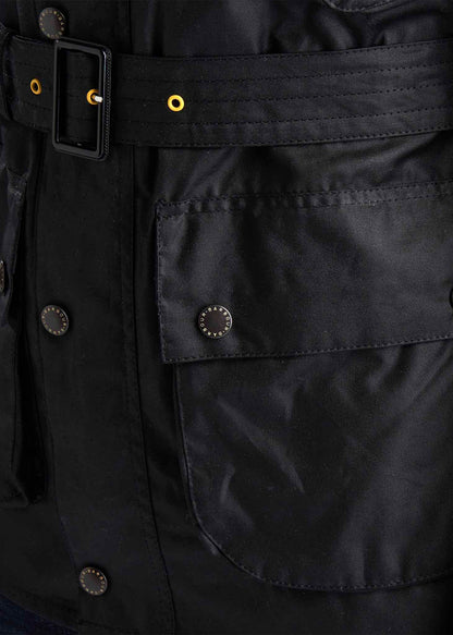 Barbour International Jassen  Slim international wax jacket - black 