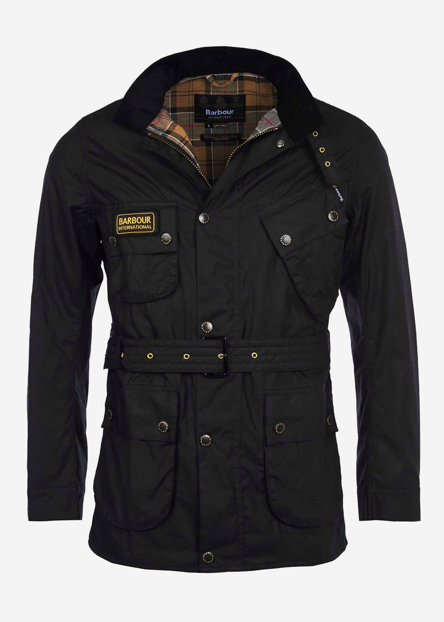 Barbour International Jassen  Slim international wax jacket - black 