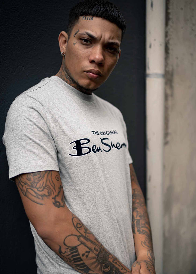 Ben Sherman T-Shirts  Signature flock tee - grey 
