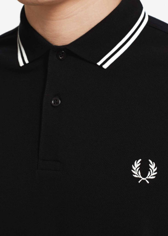 Fred Perry Langarm Polos  Ls twin tipped polo shirt - black 