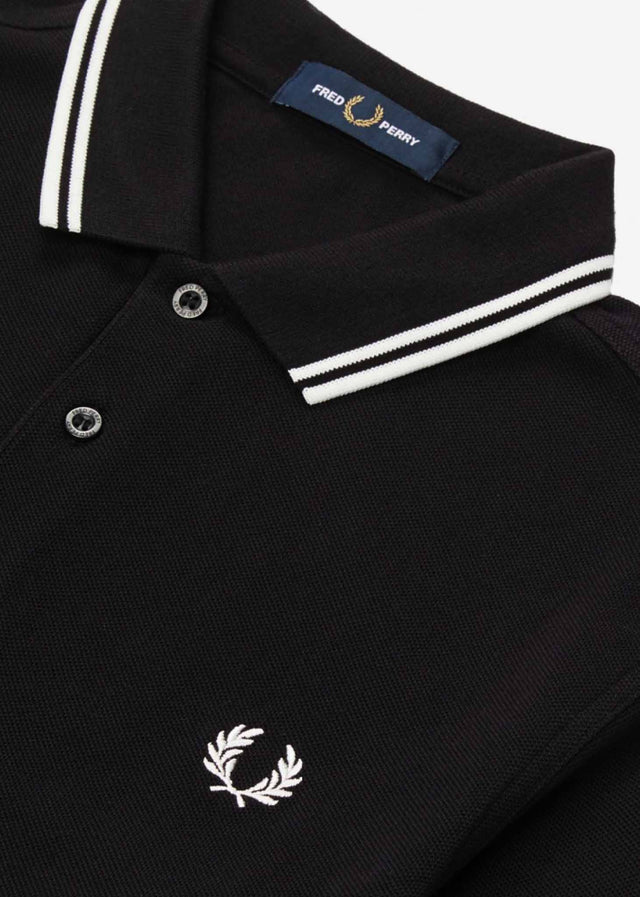 Fred Perry Langarm Polos  Ls twin tipped polo shirt - black 