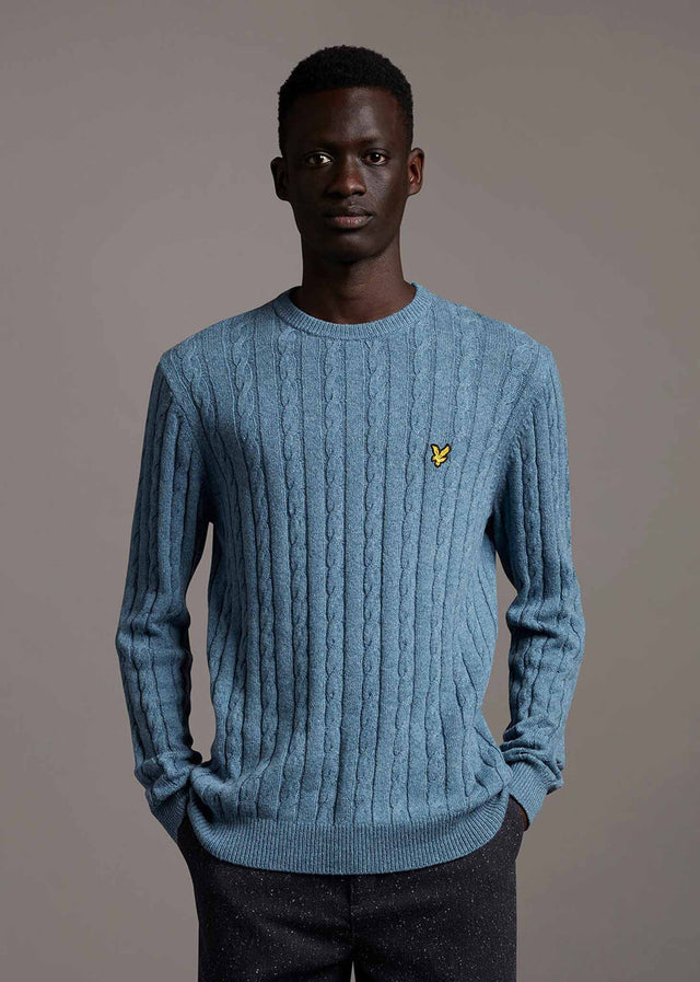 Lyle & Scott Pullover  Cable jumper - slate blue marl 