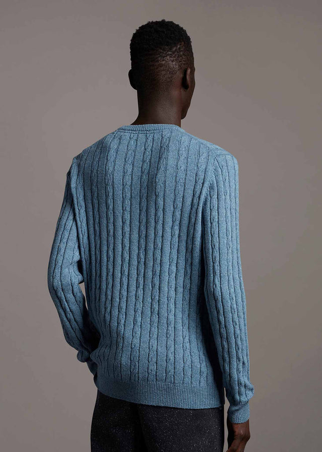 Lyle & Scott Pullover  Cable jumper - slate blue marl 
