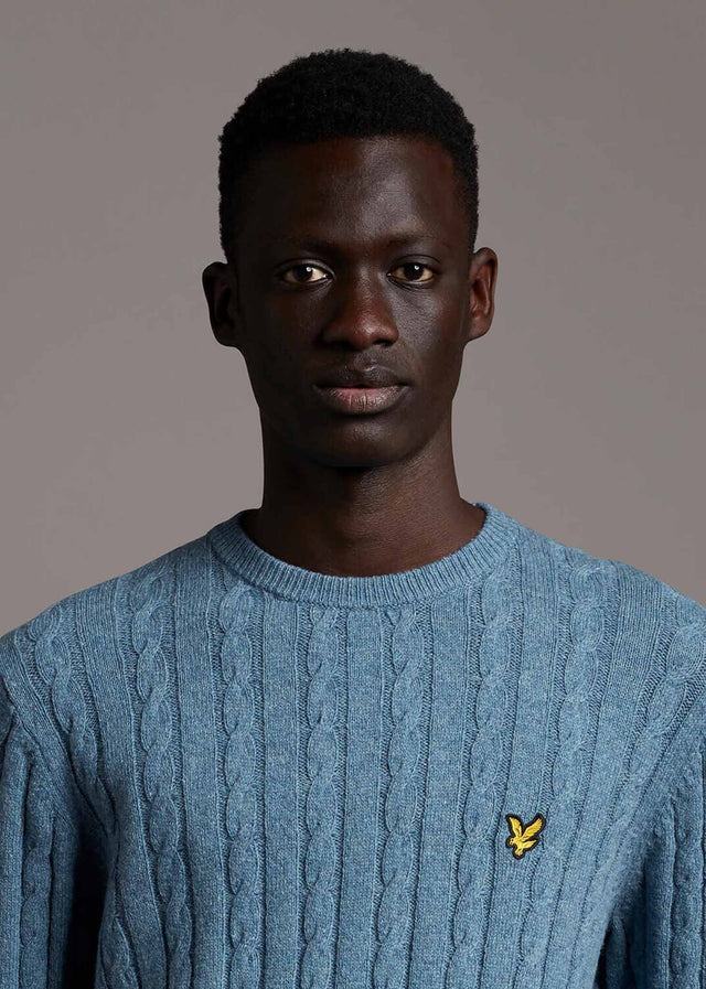 Lyle & Scott Pullover  Cable jumper - slate blue marl 