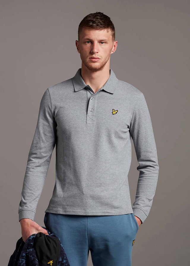 Lyle & Scott Langarm Polos  LS polo shirt - mid grey marl 